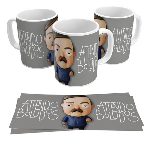 Taza Atiendo Boludos Meme 3d Art 04 Blanco Atiendo Boludos