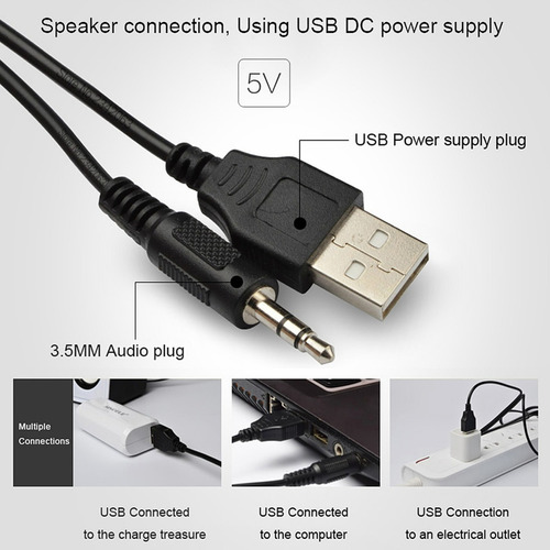 Equipo De Audio Usb Box Desktop Music D-202 Para Estéreo Con