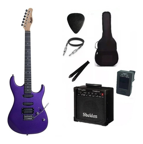 Kit Guitarra Memphis By Tagima Mg260 C/ Ampli