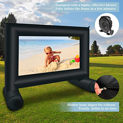 Pantalla De Proyector Inflable De 14 Pies Exteriores, P...