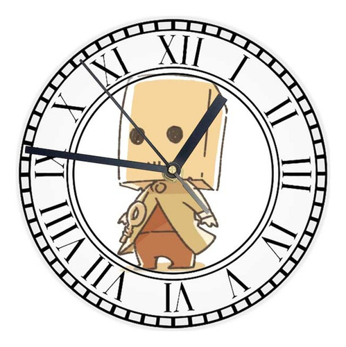 Reloj Redondo Madera Brillante Little Nightmares Mod 29