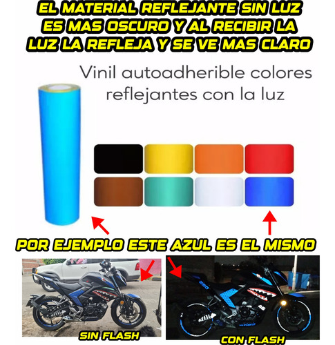Kit Calcomanias Reflejantes Italika 250z 250 Z Tiburon Vinil
