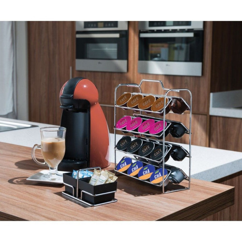 Suporte Porta Cápsulas Café Dolce Gusto 32 Cápsulas Cozinha Cor Cromado