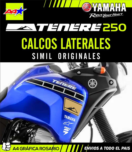 Yamaha Tenere 250 Calcos Simil Original Modelo 2017