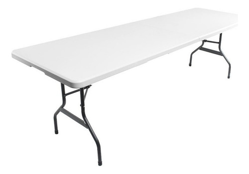 Mesa Rectangular Plegable 243 X 74.9 X 76.2 Cm Gris Resina