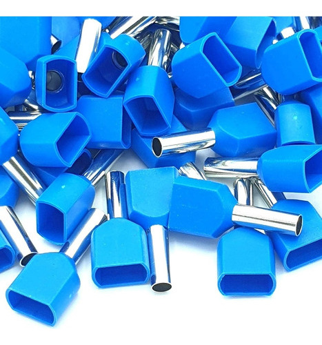 Kit 400x Terminal Tubular Ilhós Duplos 1,0 / 1,5 / 2,5 / 4mm