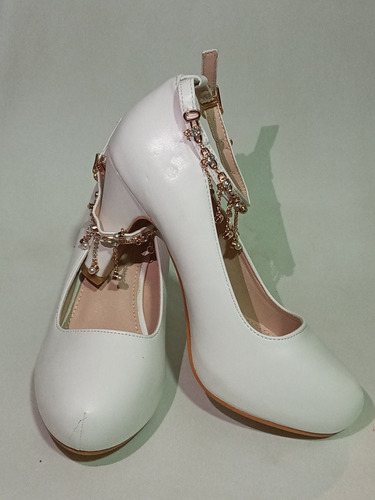 Bellos Zapatos Tacos Tacones Alto Novia Blancos Mod. Isaura