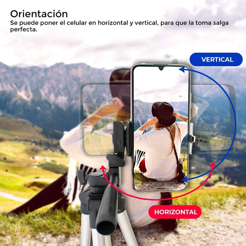 Imagen 5 de 9 de Tripie Tripode Aluminio Grande Celular Android iPhone Cámara