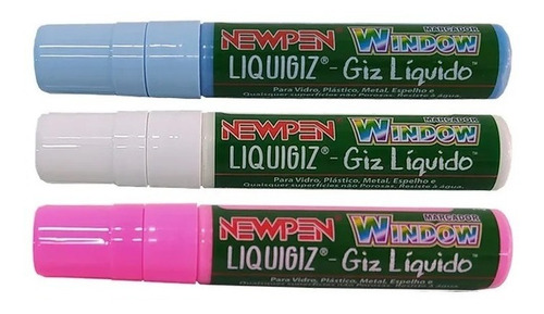 Giz Líquido, Newpen, Window, Ponta Jumbo Kit Com 4 Cores