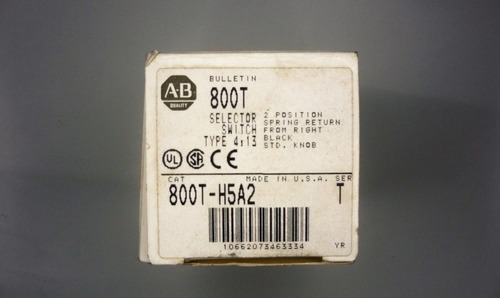 Selector Allen Bradley 800t-h5a2, 2 Posiciones Autoretorno