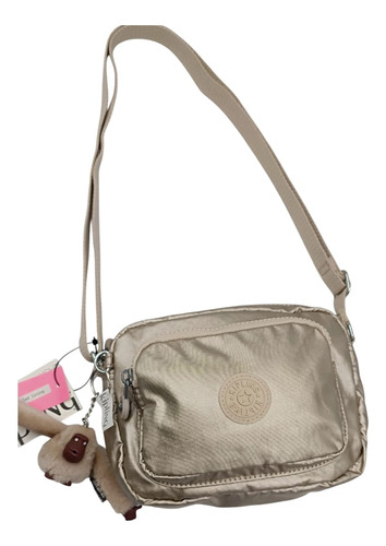 Kipling Bolsa Crossbody Hubei Starry Gold Original Starry Gold Liso Plata Beige