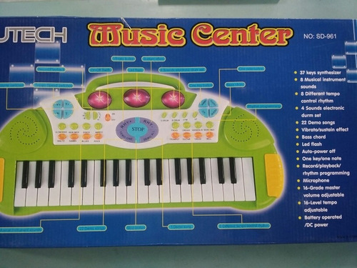 Imagen 2 de 2 de Piano Electrico Para Niños Con Microfono