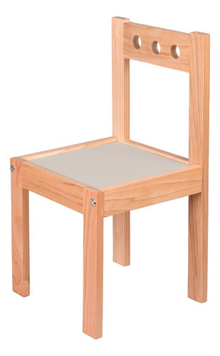 Silla De Madera Barnizada Para Niñas Y Niños Pequeños Color de la estructura de la silla Gris claro