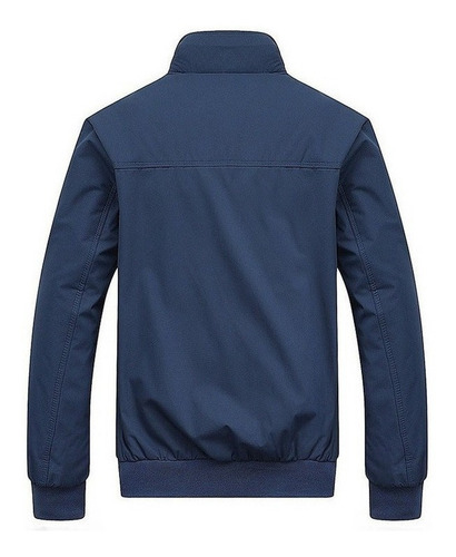 Chamarra Bomber Casual De Color Liso Para Hombre