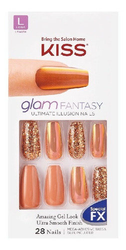 Uñas Kiss Glue-on Glam Fantasy Nails Originales Instantáneas | MercadoLibre