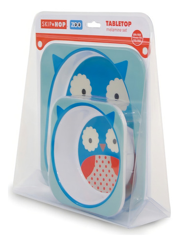 Kit De Pratos Zoo Pratinho E Tigela Skip Hop Original Coruja Cor Azul Azul Coruja