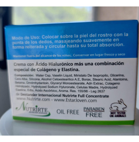 Ácido Hialurónico Nutrirte - Belleza Facial Todo Tipo De Piel Día/noche