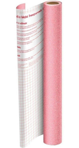 Papel Adesivo Glitter Rosa 10 Metros X 45cm Dac