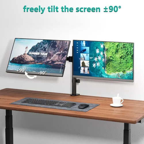 Soporte De Escritorio Para Dos Monitores Wali M002 Para 2 Mo
