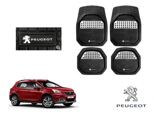 Tapetes 4 Piezas Charola 3d Logo Peugeot 2008 De 2015 A 2020