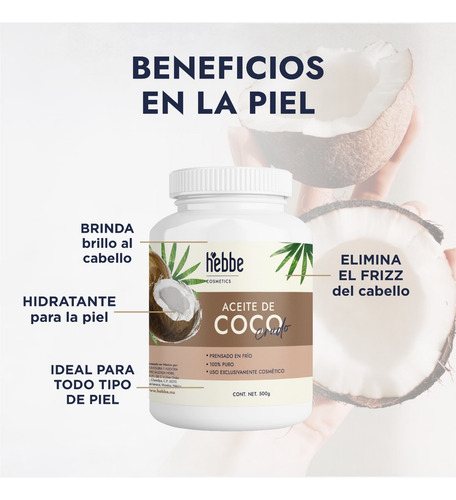 Imagen 3 de 10 de Aceite De Coco Extravigen Prensado Cosmetica Jabones 500 G