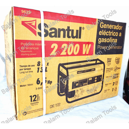 Generador 2,200 Wats A 110 Y 220 Volts Santul