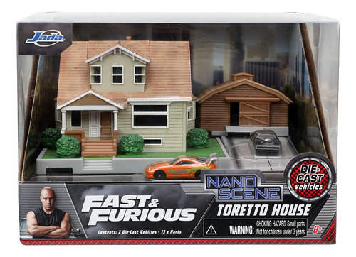 Diorama Dom Toretto Con 2 Autos Fast Furious 4.2 Cm
