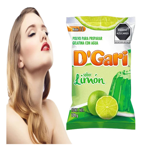  3 Gelatinas 120g En Polvo Dgari® Para Agua Sabor Limon