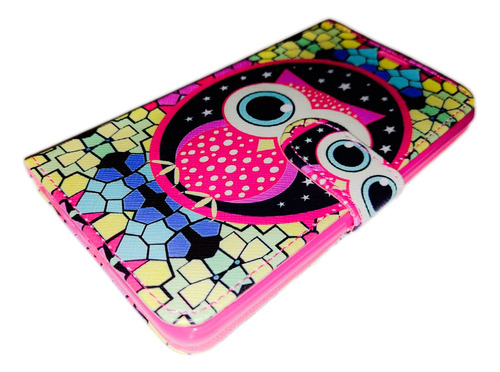 Funda Protector Cartera Para Celular Lg Stylus 2 Rosa Geométrico