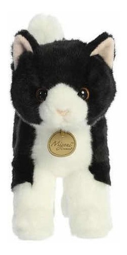 Peluche Aurora. Gato Negro Con Blanco, Miyoni