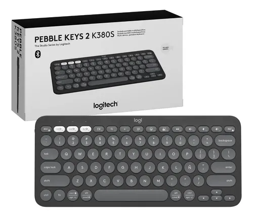 Teclado Logitech K380s Pebble Keys 2 Bluetooth Grafito Negro Español Latinoamérica