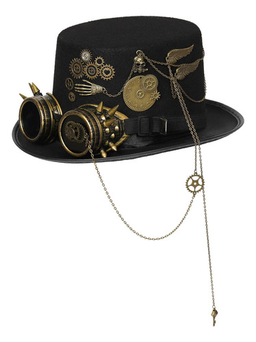 Traje De Sombrero De Copa Steampunk Estilo Gótico Vintage