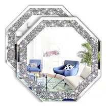 Comprar Xihacty 2 Espejos De Pared Octagonos, Espejos De Diamante Ap