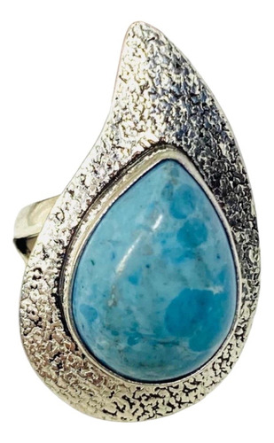 Anillo Plata India  Larimar Caribeño 100% Natural Alrm-14