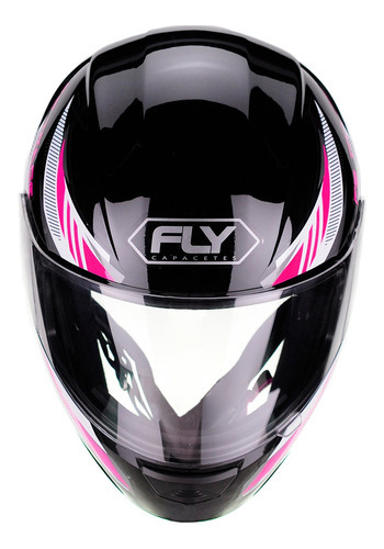 Capacete Fly F-9 Trace Preto E Rosa 56 S