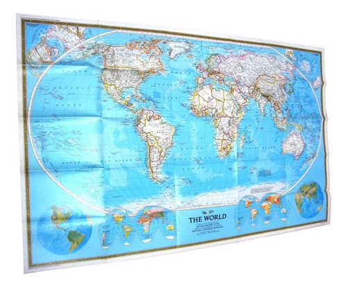 Mapa Nat Geo 1988 Planisferio Mundo World Universal 100x70 