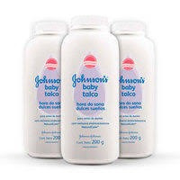 Talco Johnsons Baby Hora Do Sono - Kit 3 Un De 200 Gr Cada