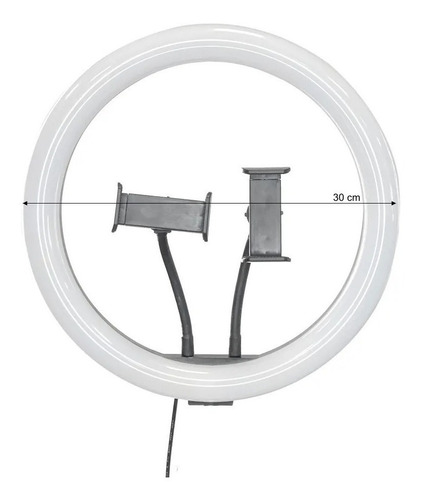 Imagem 4 de 5 de Ring Light Flash 12 C/ 2 Suporte P/ Celular Greika