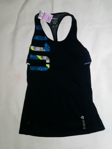  Tank Reebok Azul Con Reflejantes 