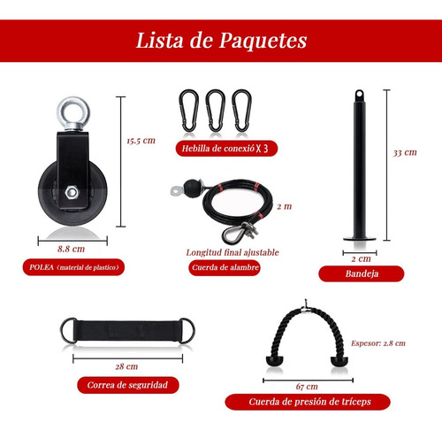 Kit De Polea Para Gym En Casa, Brazos Y Espalda Fuertes