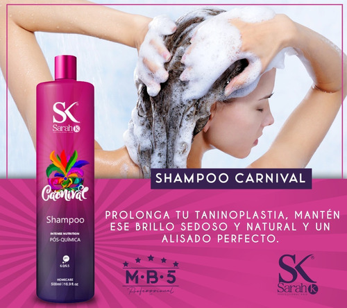 Para Mantenimiento 100% Original Sarah K Shampoo Rosa 500 Ml
