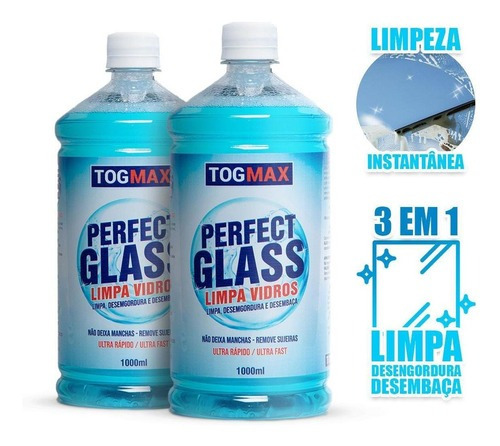Limpa Vidros 2 Litros Perfect Glass Togmax Limpador De Vidro