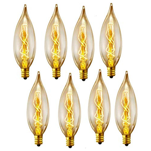 Lingruiyi Paquete De 8 Lamparas Incandescentes Edison Vintag