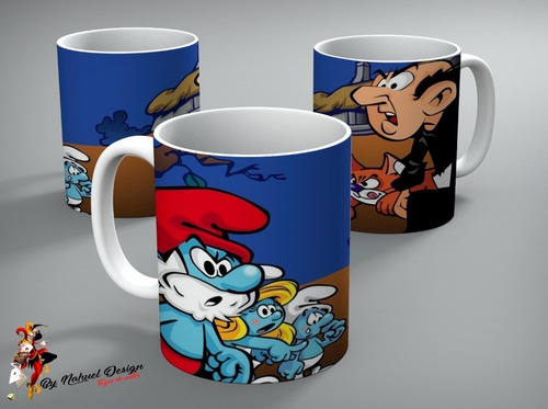 Taza - Tazón De Ceramica Los Pitufos Retro