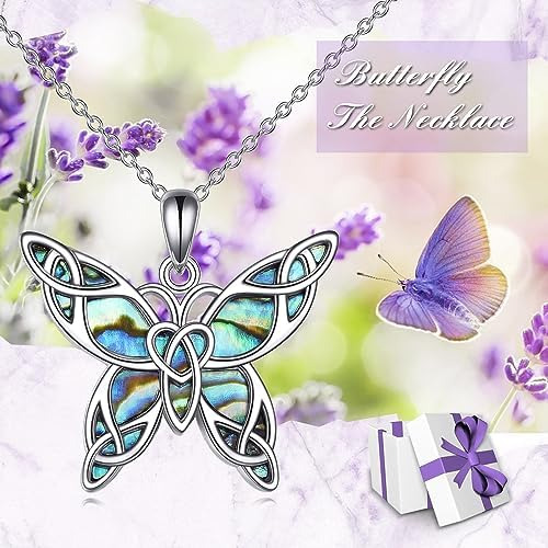 Kqf Collar De Mariposa Celta Para Mujer De Plata De Ley Con