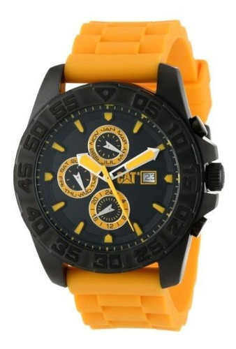 Reloj Cat Para Hombre Pn16920124 Color Negro Y Amarillo