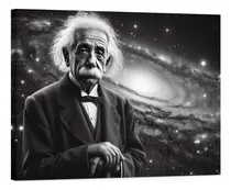 Comprar Cuadro Decorativo Canvas Albert Einstein Y Galaxia Art 75x50