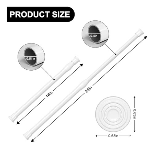 Barras De Cortina De Tensión Ajustables De 40 A 71 Cm