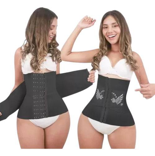 Faja Reductora Corset Moda King Premium Con Ganchos Original Negro Xl