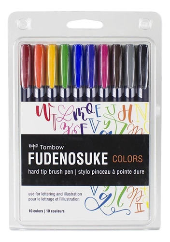 Tombow 56429 Fudenosuke Colors Brush Pens, 10 Unidades